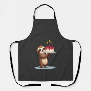 Tablier Gâteau d'anniversaire drôle avec costume de paress