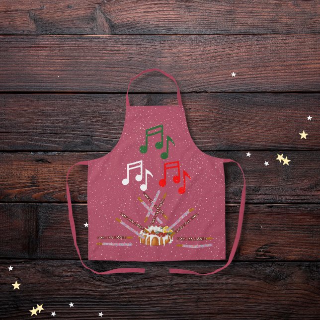 Tablier Gâteau de tambour, bâtons de biscuits et notes de  (Créateur téléchargé)