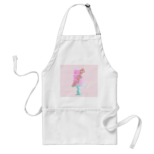 Tablier Gâteau rose à 3 étages (Devant)