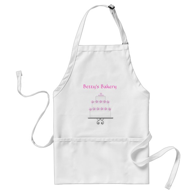 Tablier Gâteau rose blanc (Devant)