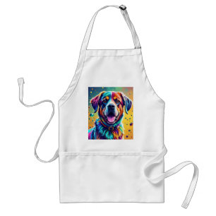 Tablier Géant coloré heureux jouant chien drôle, splash