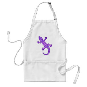Tablier Gecko tribal de batik - pourpre de violette et