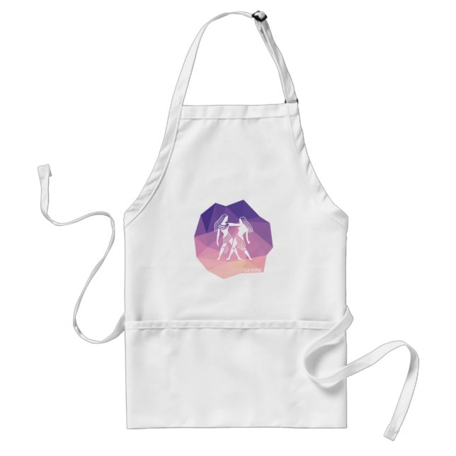 Tablier Gemini horoscope sign modern kitchen apron. (Devant)
