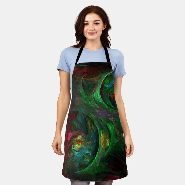 Tablier Genesis Green Abstrait Art Apron (Porté)