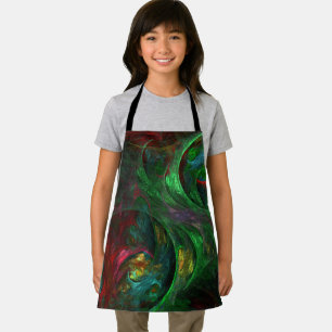 Tablier Genesis Green Abstrait Art Apron