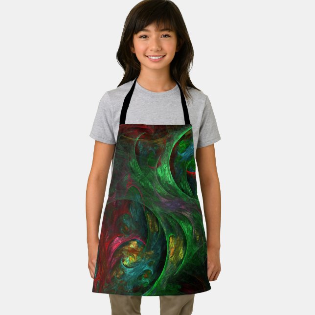 Tablier Genesis Green Abstrait Art Apron (Insitu)