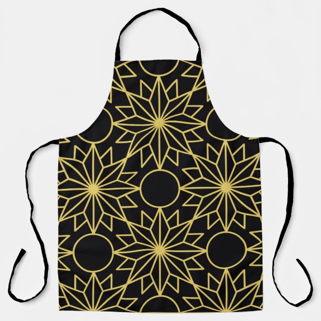 Tablier Geometric seamless pattern with stylized golden wi (Recto)