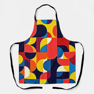 Tablier Géométrie d'art en blocs de couleurs rétro
