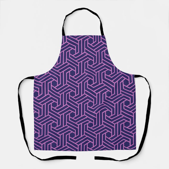 Tablier géométrie rose abstraite avec fond violet (Recto)
