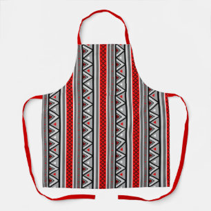 Tablier Géométrique moderne du Sud-Ouest, rouge et gris /