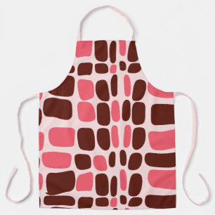 Tablier géométrique rose et chocolat Retro Mod