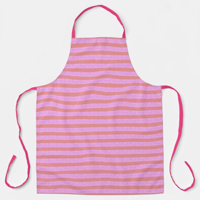 Tablier Géostripes géométriques roses (Recto)