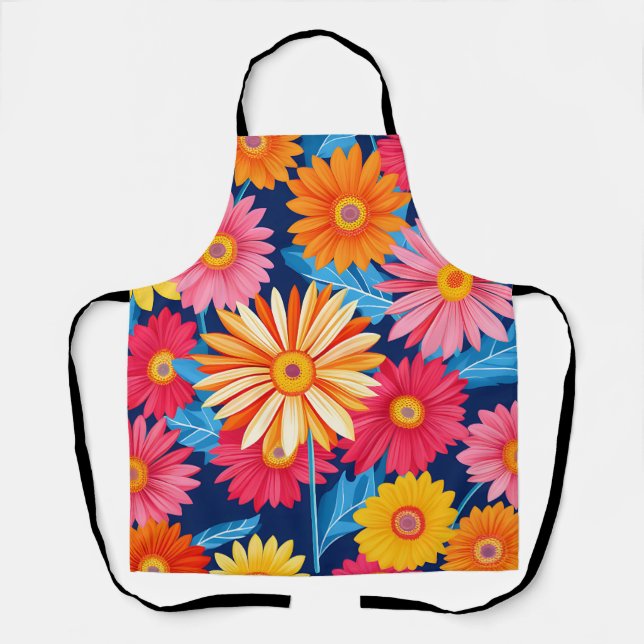 Tablier Gerbera Daisies Vibrant Plante Fleurs (Recto)