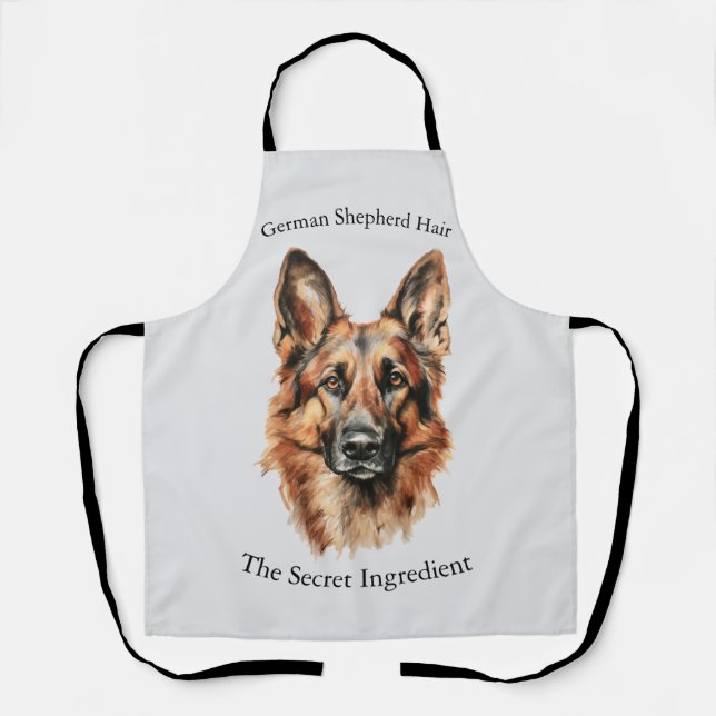 Tablier German Shepherd Drawing Portrait Apron (Recto)