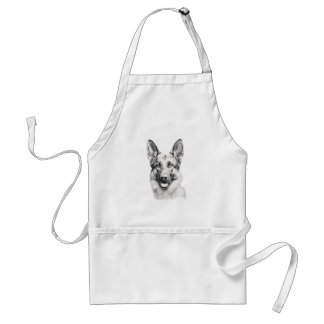 Tablier German Shepherd Drawing Portrait Apron | Dog Lover