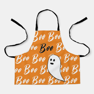Tablier Ghost Halloween noir blanc orange boite