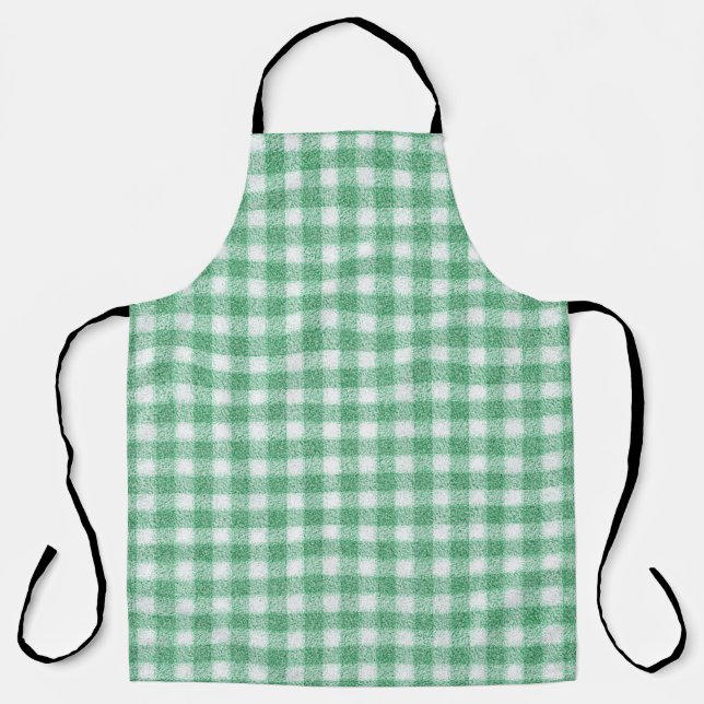 Tablier Gingham vert menthe  (Recto)