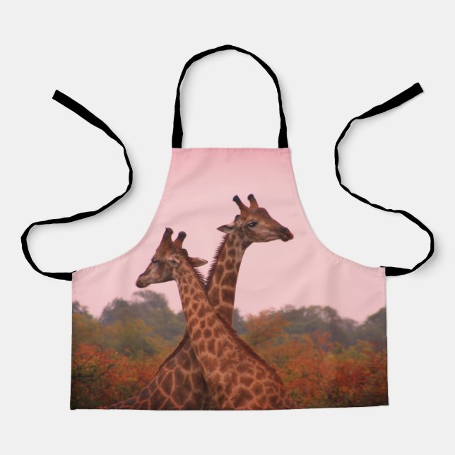 Tablier Girafe au ciel rose (Recto)