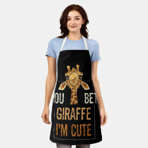 Tablier Girafe Mignonne Sarcastique Amoureuse des Animaux 
