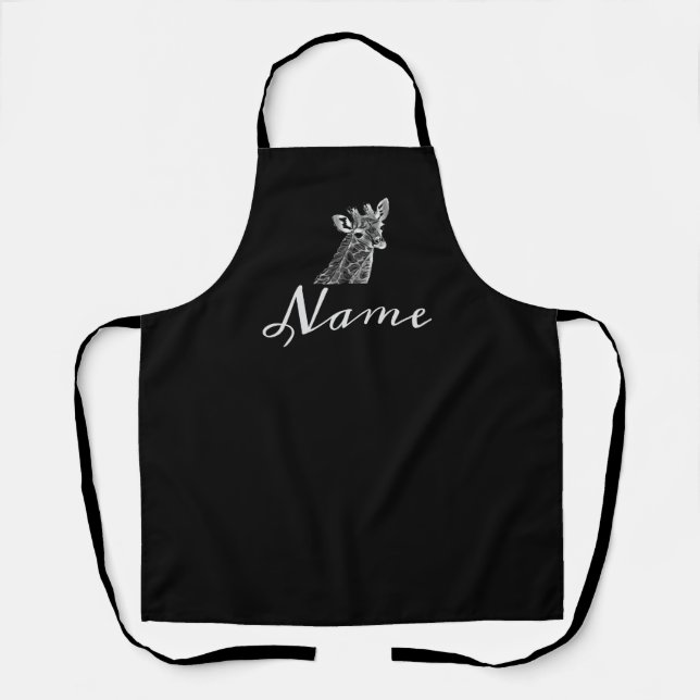 Tablier girafe noir et blanc (Recto)