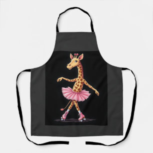 Tablier Girafe sur des patins à roulettes en justaucorps t