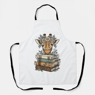 Tablier Girafe Vintage Lisant Des Livres Dessin De Chemise