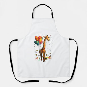 Tablier Giraffe Bébé Cute Avec Ballons Colorés Et Vivid