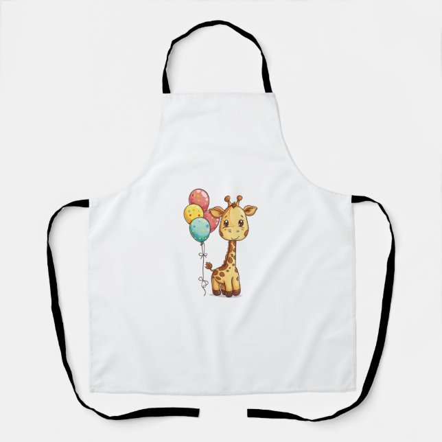 Tablier Giraffe Cute Avec Ballons (Recto)