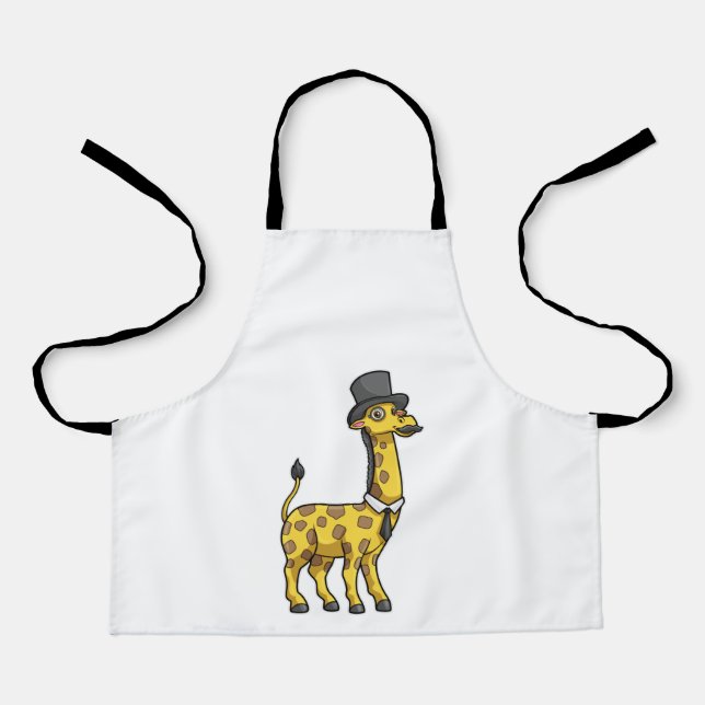 Tablier Giraffe en Gentleman avec Casquette, Cravate et Mo (Recto)