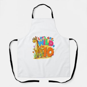 Tablier Giraffe Enfants Fête d'anniversaire 10 ans Garçon