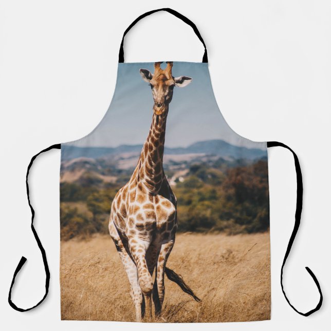 TABLIER GIRAFFE ENTOURÉ DE GRASS BROWN (Recto)