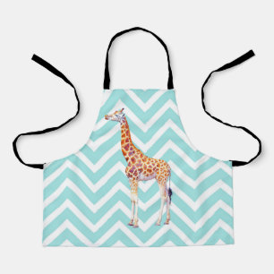 Tablier Giraffe on zigzzag chevron.