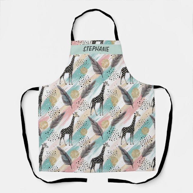 Tablier Giraffe Whimsical Polka Dot Motif - Pastel (Recto)