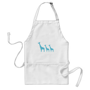 Tablier Giraffes debout (bleu)