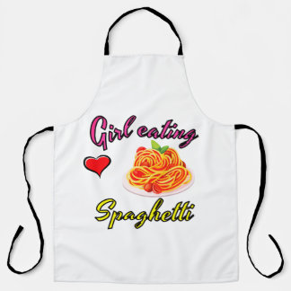 Tablier Girl eating spaghetti