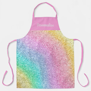 Tablier Girl Pastel Rainbow Parties scintillant Motif pers