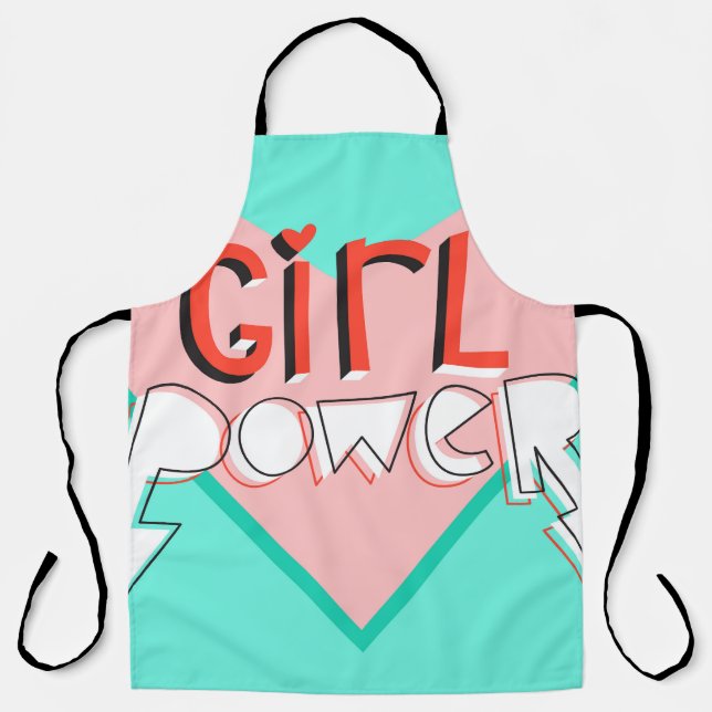 Tablier Girl Power : Slogan graphique mignon (Recto)