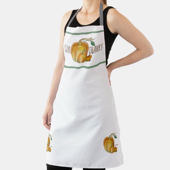 Tablier Give Thanks Pumpkin Harvest All-Over Print Apron (Insitu)