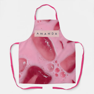 Tablier Glace Rose Personnalisée et Bulles Esthétique