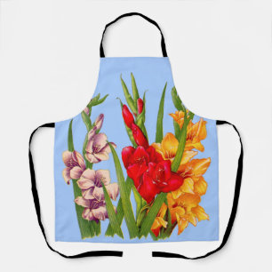 Tablier gladiolus fleurs imprimés
