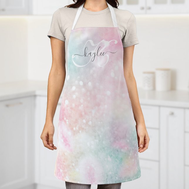 Tablier Glam Parties scintillant rose Pastel Motif fille (Créateur téléchargé)