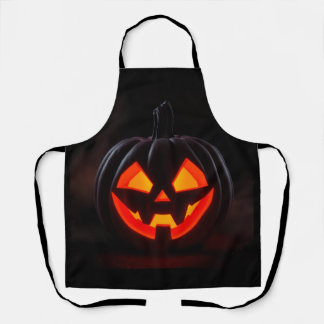 Tablier Glowing Pumpkin Halloween Apron