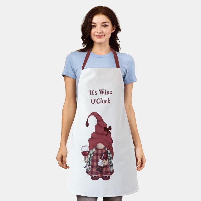 Tablier Gnome à vin Il est l'heure du vin  (Porté)