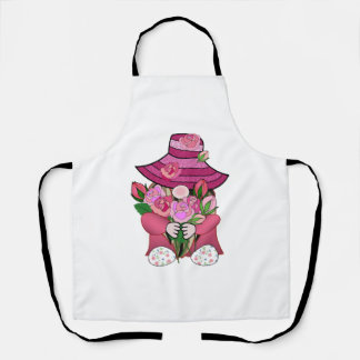 Tablier Gnome aux roses roses roses Saint Valentin fée fée