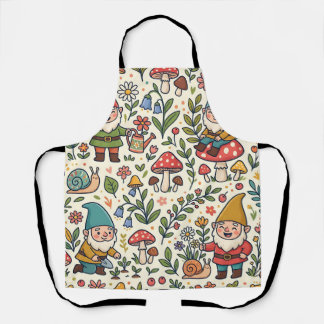 Tablier Gnome Champignon Cottagecore