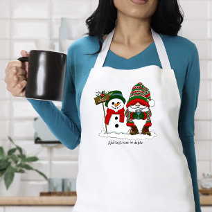 Tablier Gnome de Noël confortable Bonhomme de neige Vacanc