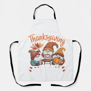 Tablier Gnome de Thanksgiving Léopard d'automne Dinde T es