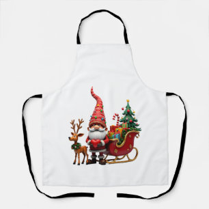 Tablier Gnome Lumière de Noël Père Noël Chevauchant le Tra