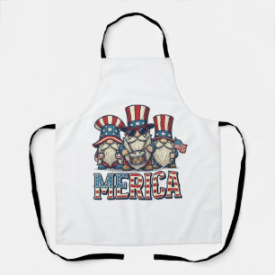 Tablier Gnome Patriote Merica Design Vector Vintage_1