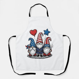 Tablier Gnome Patriotique Gravure Vintage Design Vectoriel